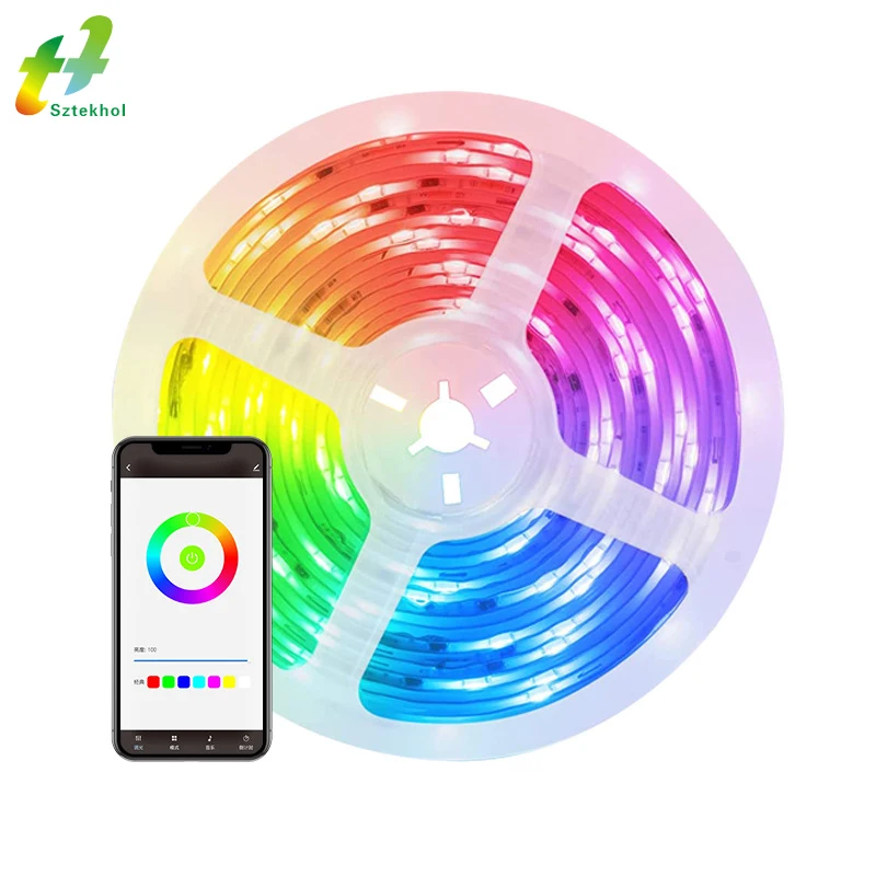 Led Strip Light Alexa Wifi Voice Control Tuya Smart Lamp Rgb 5050 Flexible Tape Diode Waterproof Luces