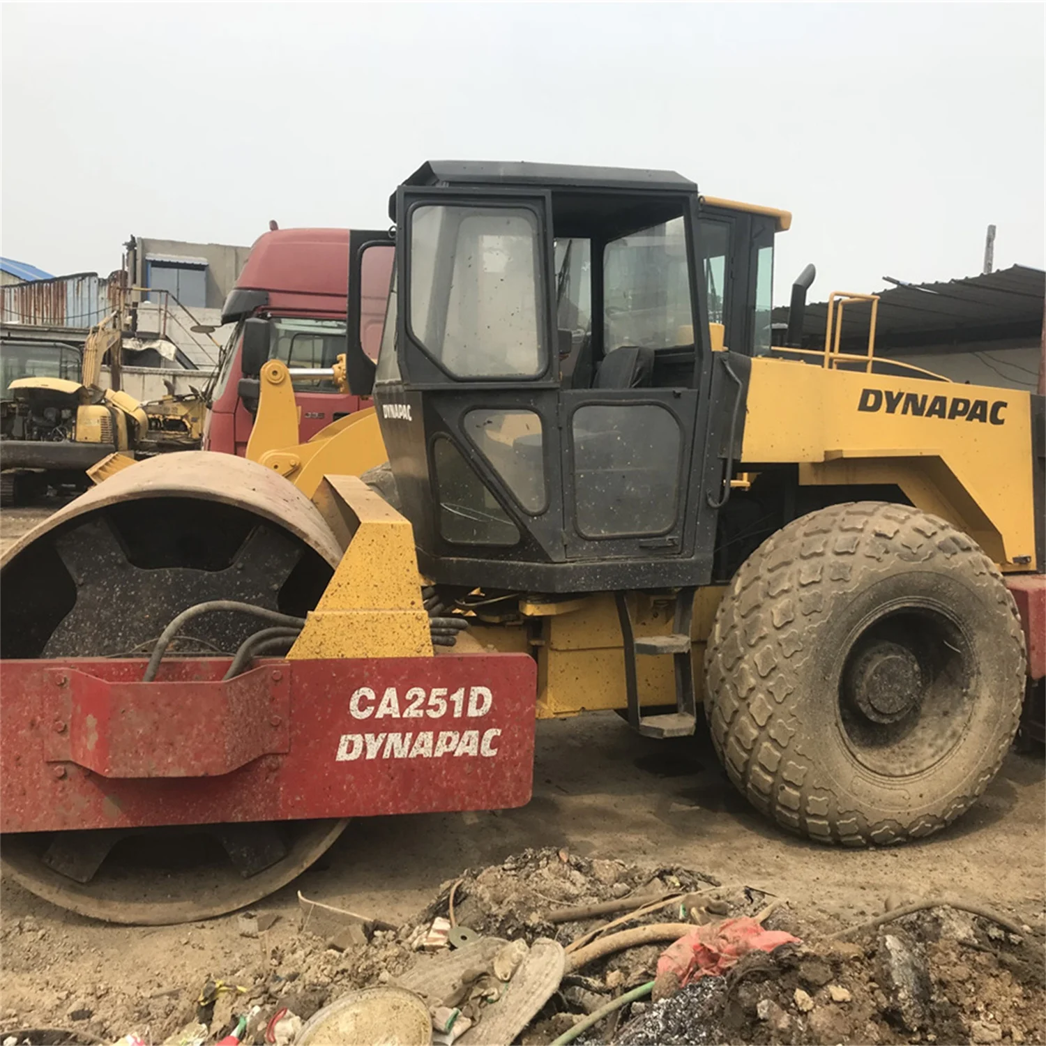 Used Dynapac CA251 D Vibratory Single Drum Compactor Construction Foundation Compacting Machinery Three Wheel Smooth Road Roller