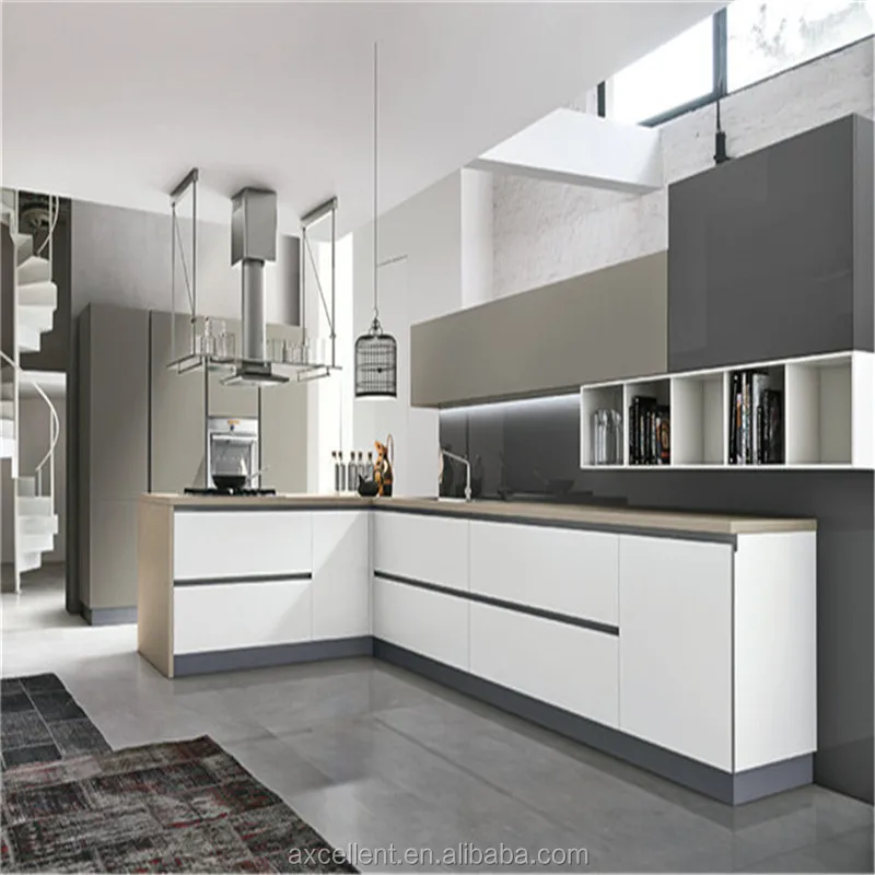 Online high quality solid wood walnut kitchen cabinets with artificial stone bench top