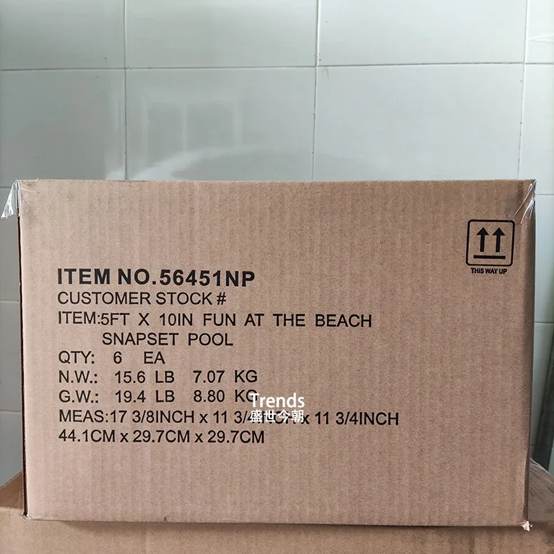 Intex 56451 5FT X 10IN Snapset Kids Plastic Swimming Pool with Prints of Under The Trees