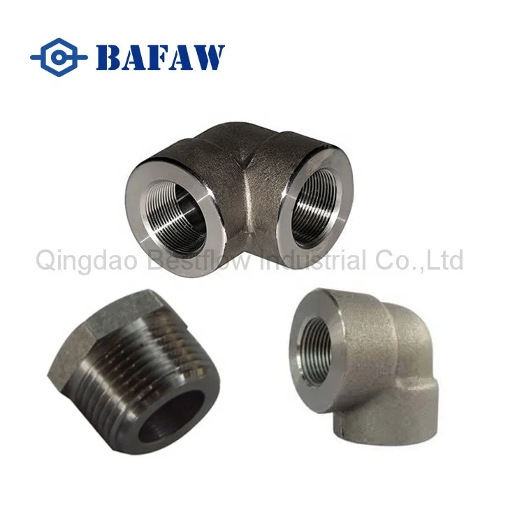 A105 Black Carbon Steel Threaded Forged Pipe Fittings