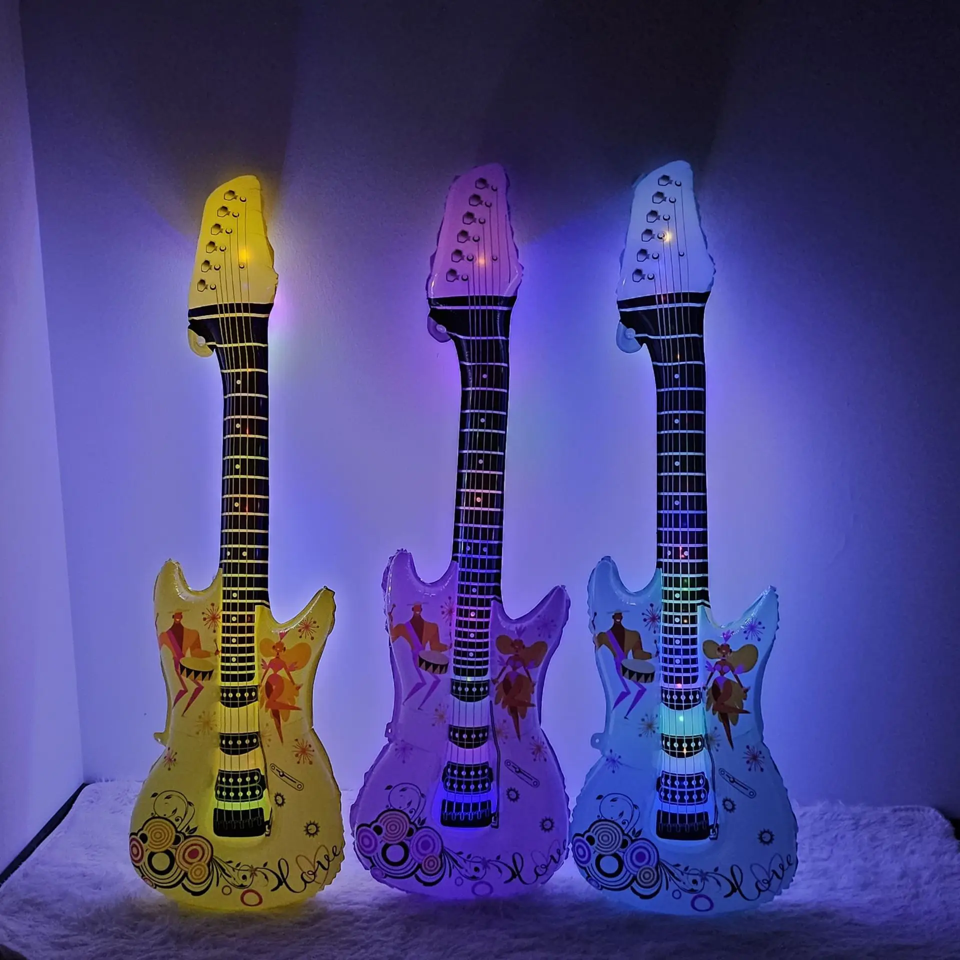 2024 Mini Size Wedding Birthday Party Decoration Music Festival Cartoon Guitar Foil Balloon