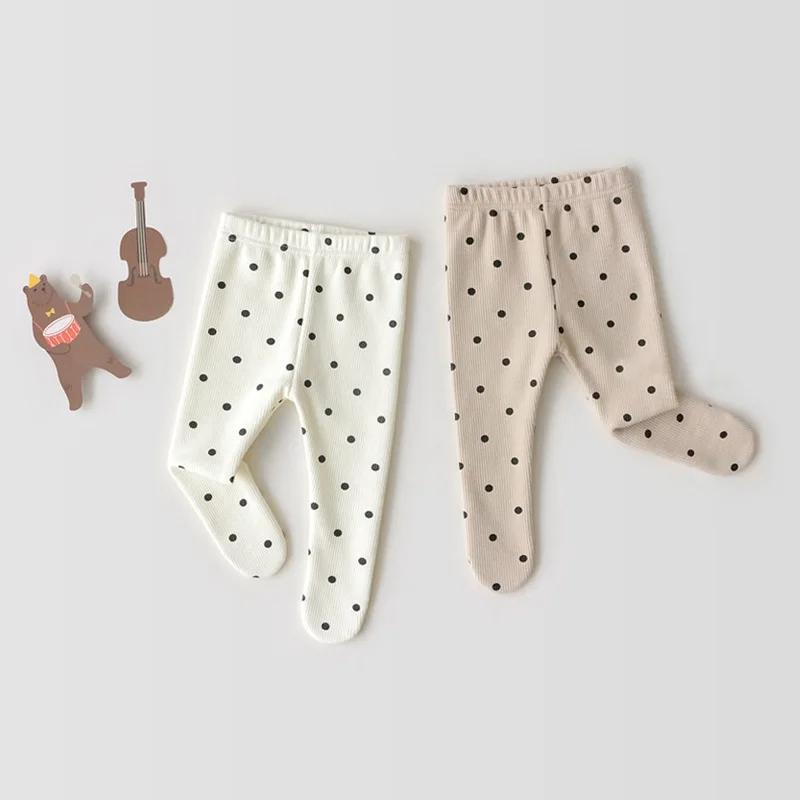 Korean Dot Design Fashion Organic Cotton Kids Pantyhose Tights Baby Girl Tights