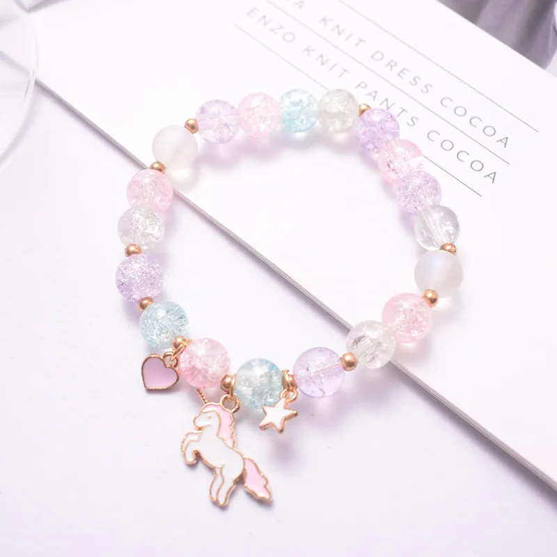 Crystal Bracelet  Colored Beaded Bracelet Student Friendship Fashion Bracelet Wholesale Bead Glass Hot Selling New Cartoon