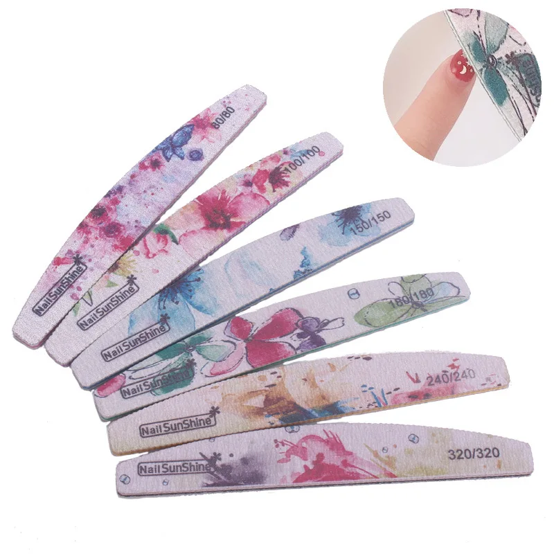Personal Logo Double Side Zebra Half Moon Shape 100/100 100/180 Nail File