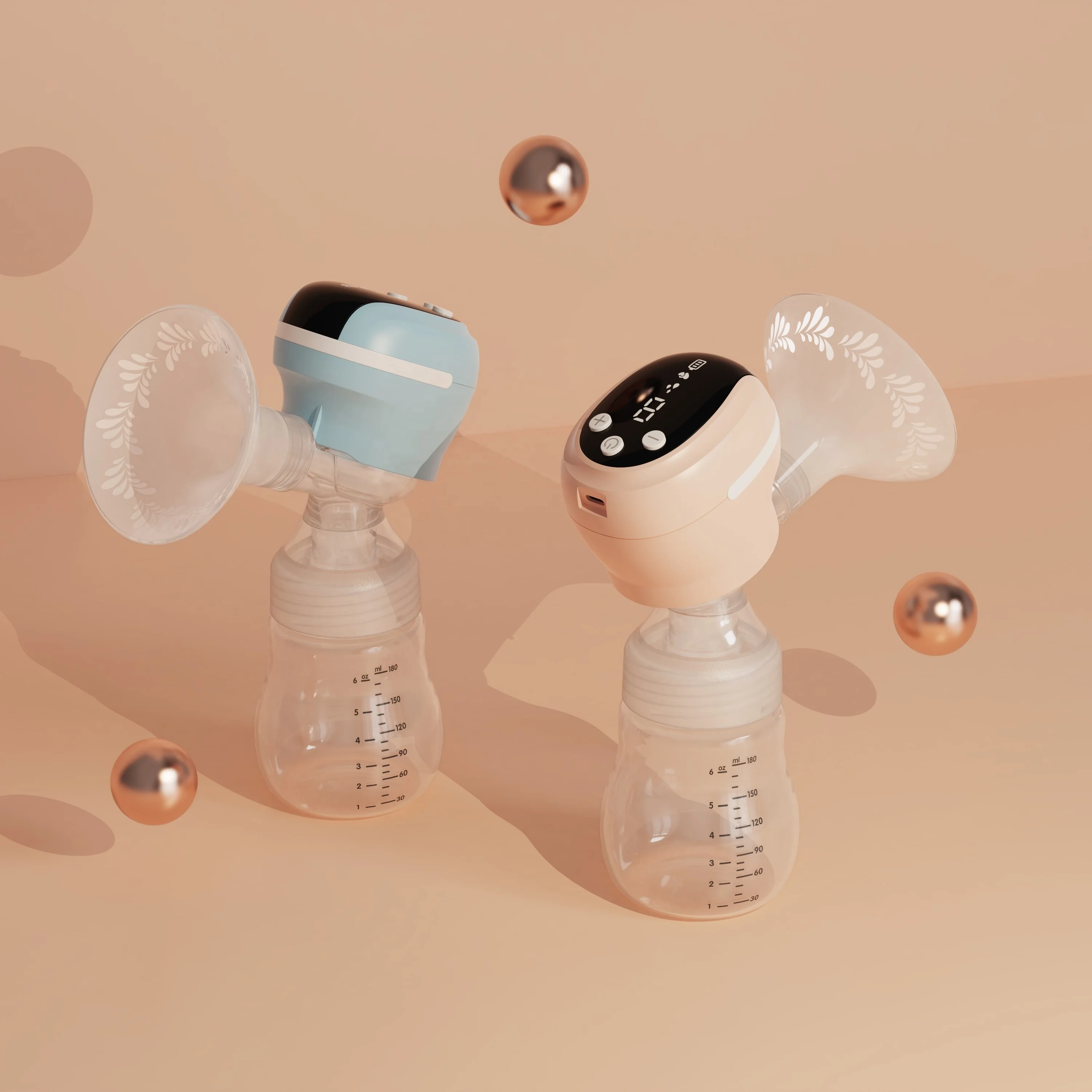 Carebao OEM ODM USB Rechargeable wearable Electric Portable Breast Pump Night Light pumping machine Fully Silicone Shield