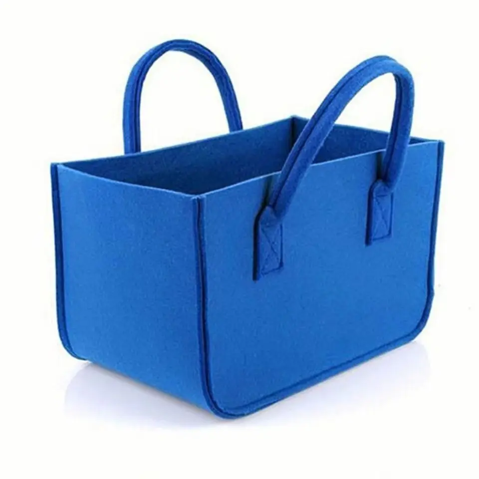 Promotion Reusable Felt Bag 3mm Eco-friendly Felt Foods Delivery Custom Large Firewood Basket Handbag Shopping Tote Bag