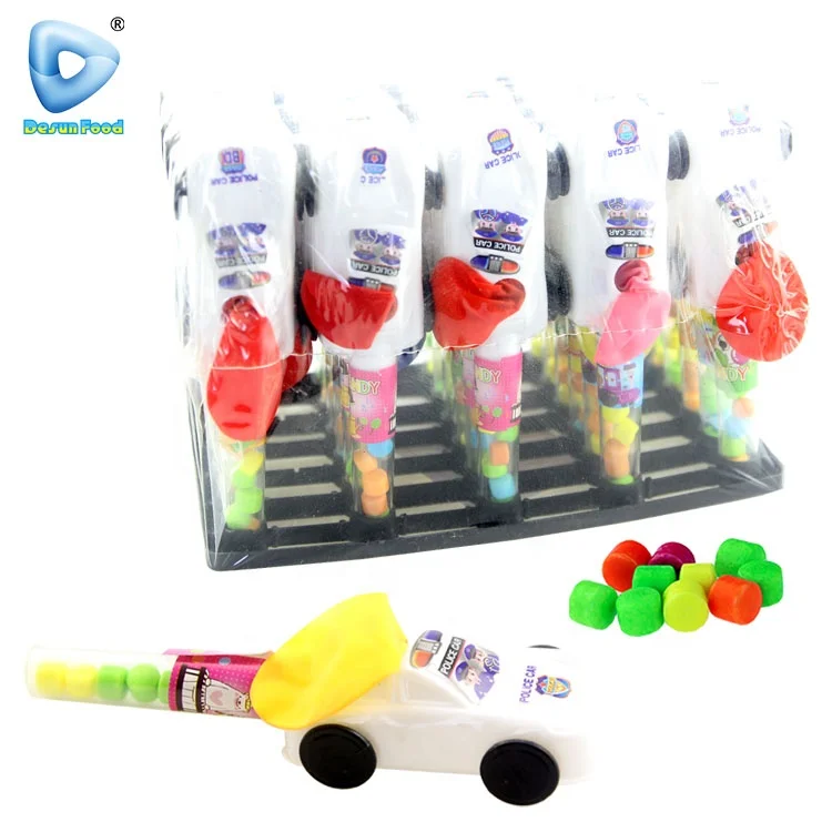 Горячие продажи детей смешные воздушные шары гоночный автомобиль игрушки с конфетами