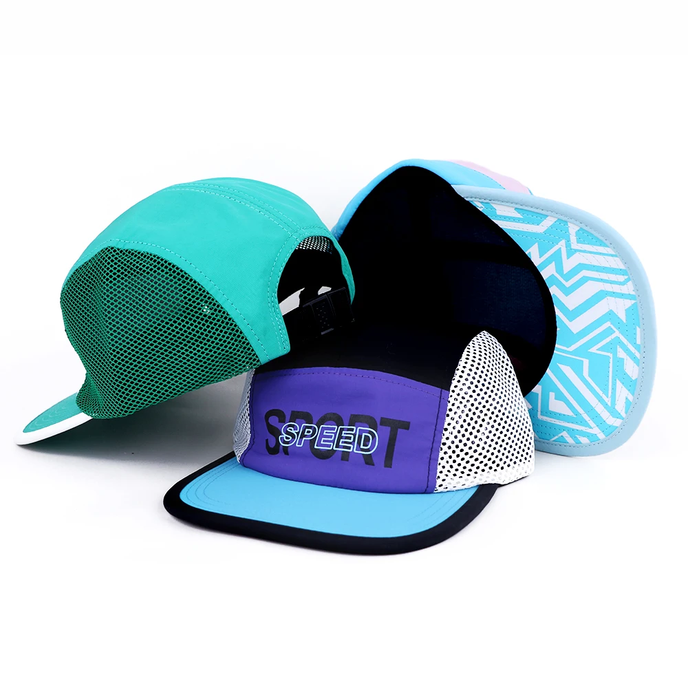 Qianzun multicolour camping hiking mountaineering nylon 5 panel lightweight running cap running cap