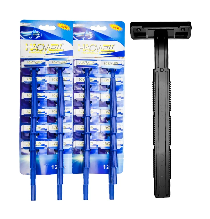 HW-B207G одноразовые ежедневное использование пластиковой ручкой быстрые потребительские отель Быстрая доставка 5 шт./мешок из полиуретана с открытыми порами пакет 2 лезвия бритвы