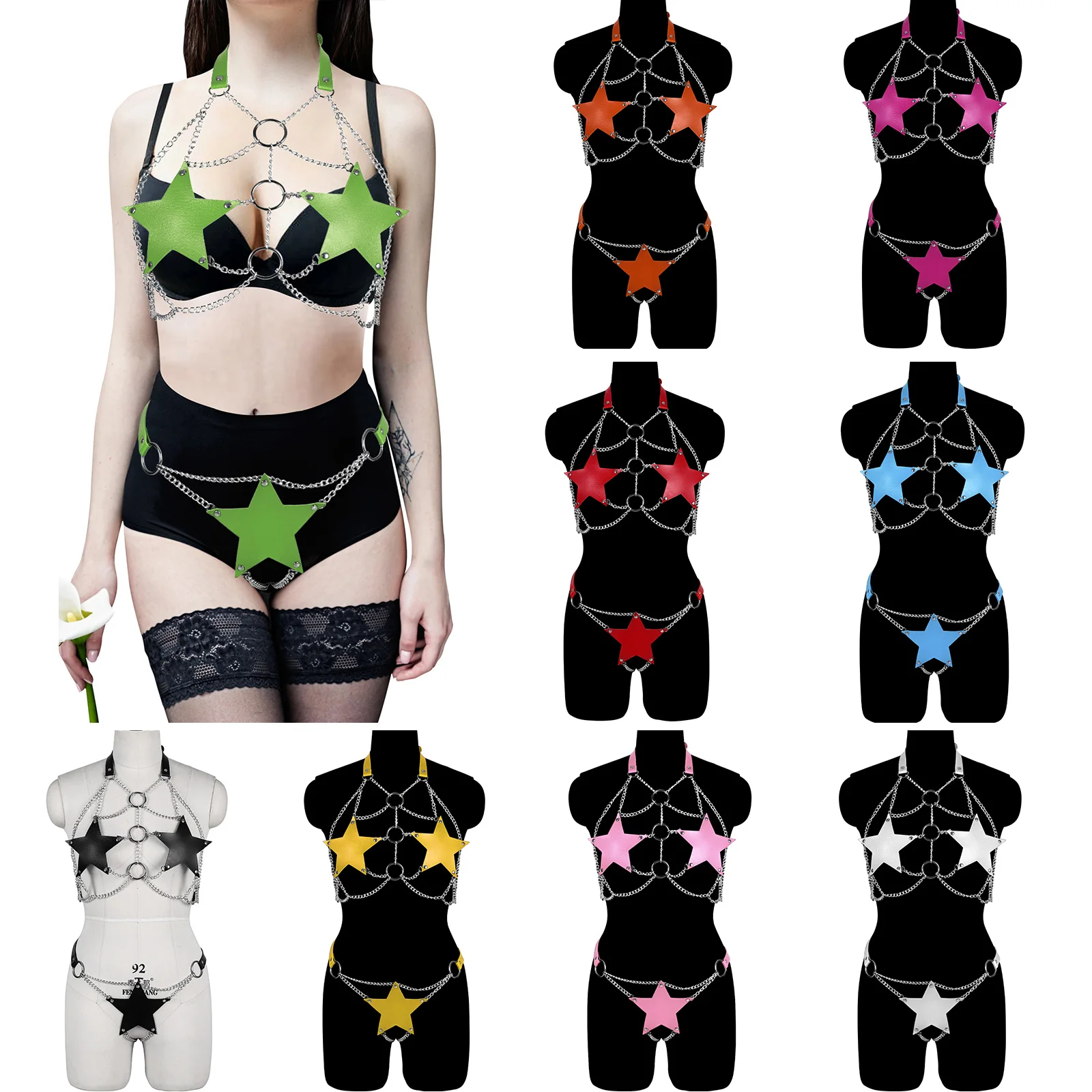 Women Sexy Garters faux Leather Women Body Bondage Cage Sculpting Harness Waist Belt Straps Suspenders Goth Harajuku Belt