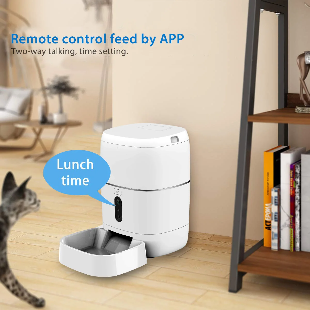 Wifi Smart Pet Food Feeder Timing Remote Feeding High Quality Automatic Pet Feeder 6L Large Capacity Control Recording Setting