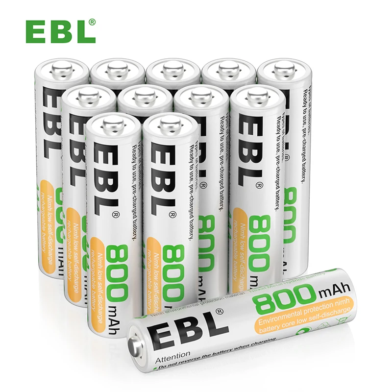EBL 2Pack AAA 1.2V NiMH Rechargeable AAA 800mAh Batteries