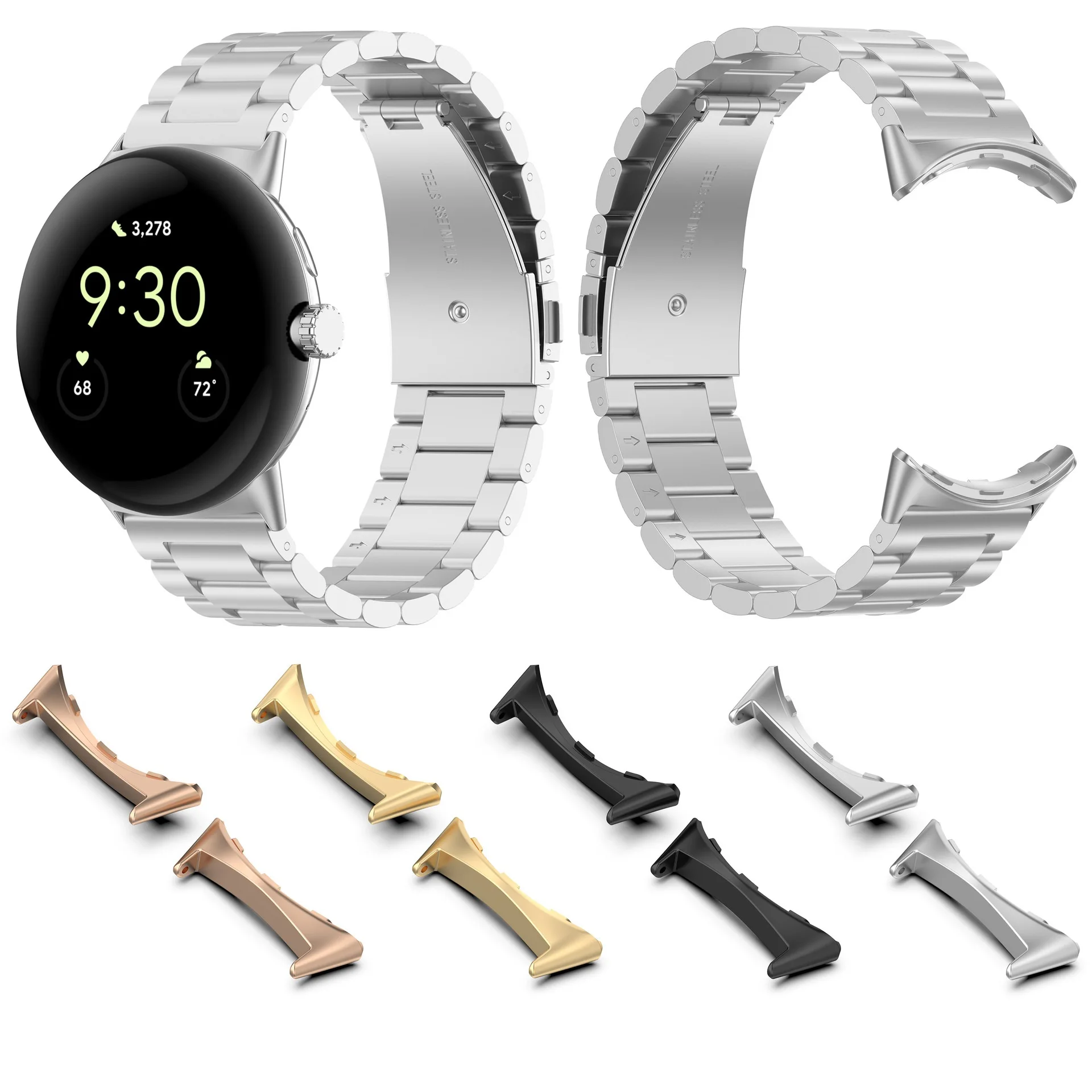 New Stainless Steel Adapter for Google Pixel Watch 18mm 20mm Watch Band Connector for Google Watch