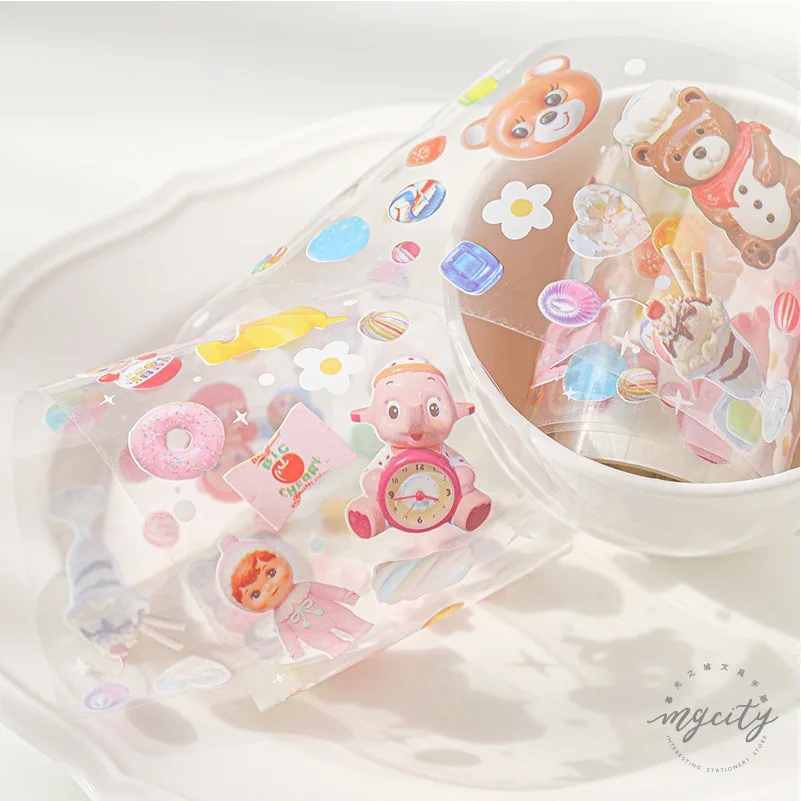 Personal Design  kawai Japanese  PET Washi Tape Printable Waterproof Pet Decoration Clear Foil  Masking Tape