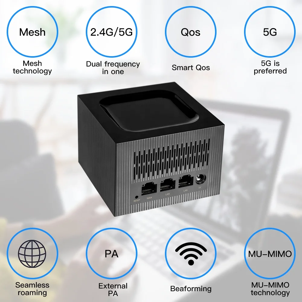 AC1200 WiFi Mesh Gigabit port 1000Mbps dual band mesh wifi router system