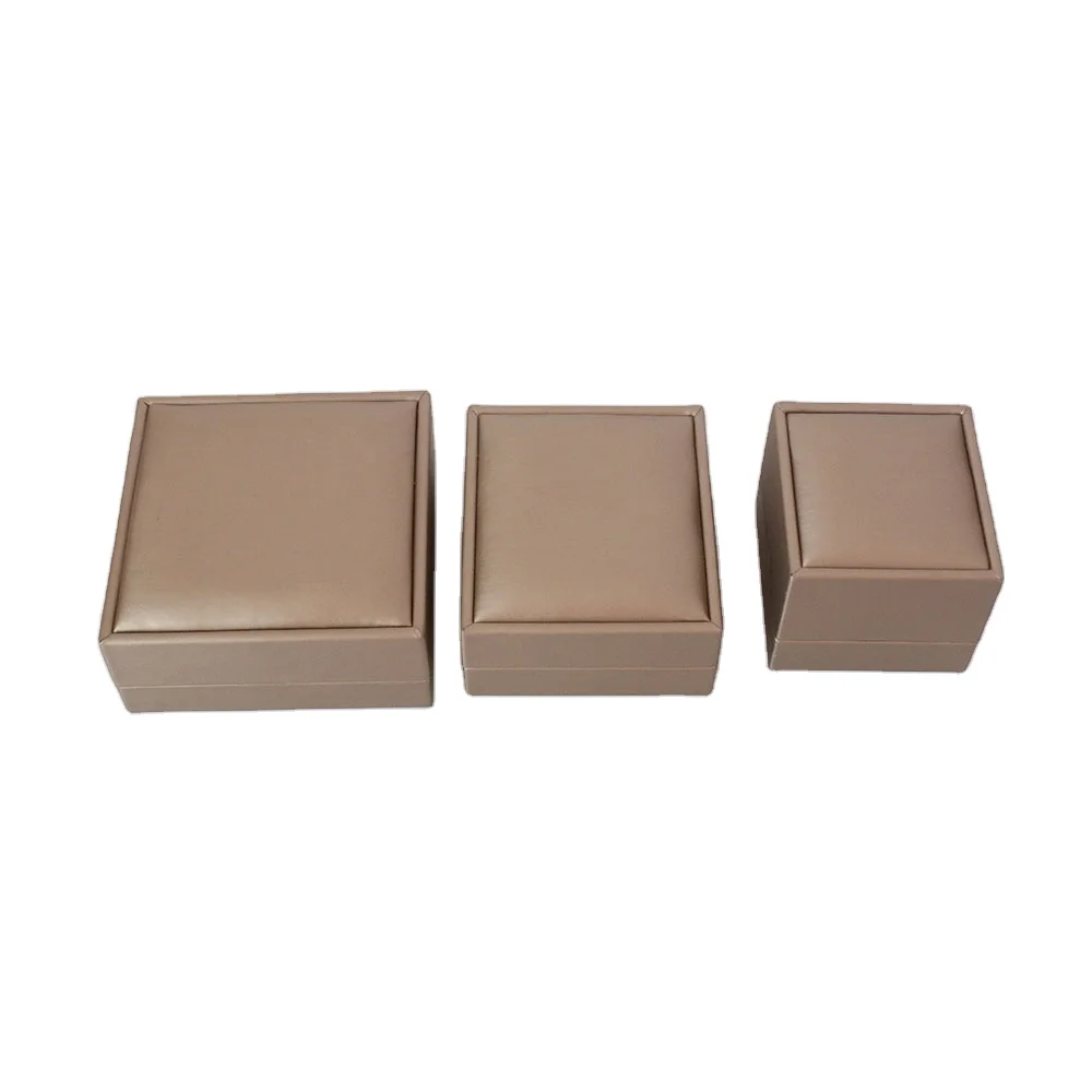 Wholesale Jewelry Box Factory Directly Custom Pu Leather Jewelry Set Box Velvet Ring Box With Logo