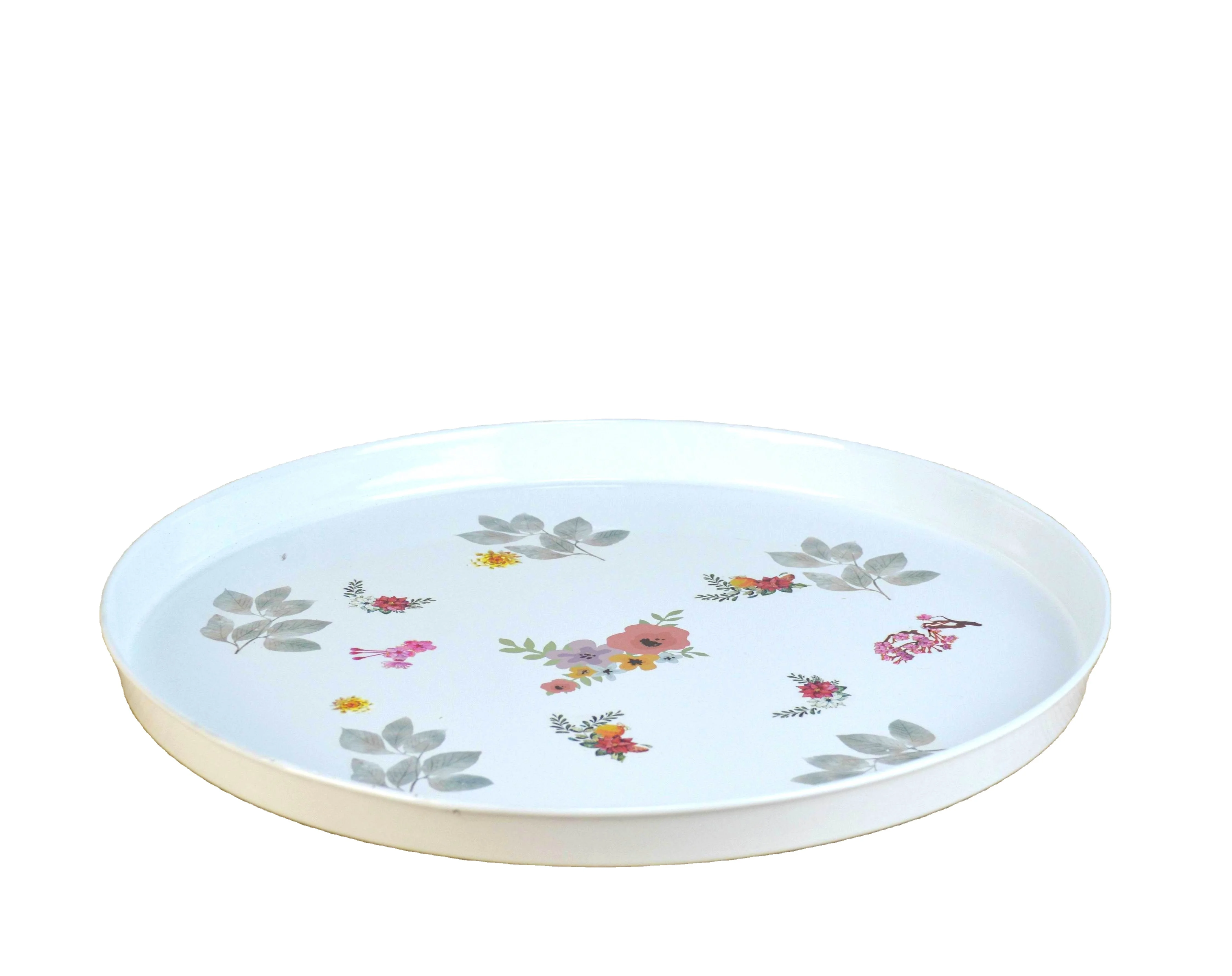 
Home Decoration Multifunctional Simple Round Gold Iron Decorative Serving Tray 