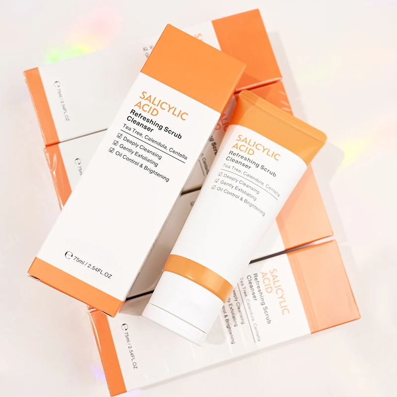 Deep Clean Gently Exfoliating Oil Control Brighten Tea Tree Calendula Centella Salicylic Acid Refreshing Scrub Cleanser