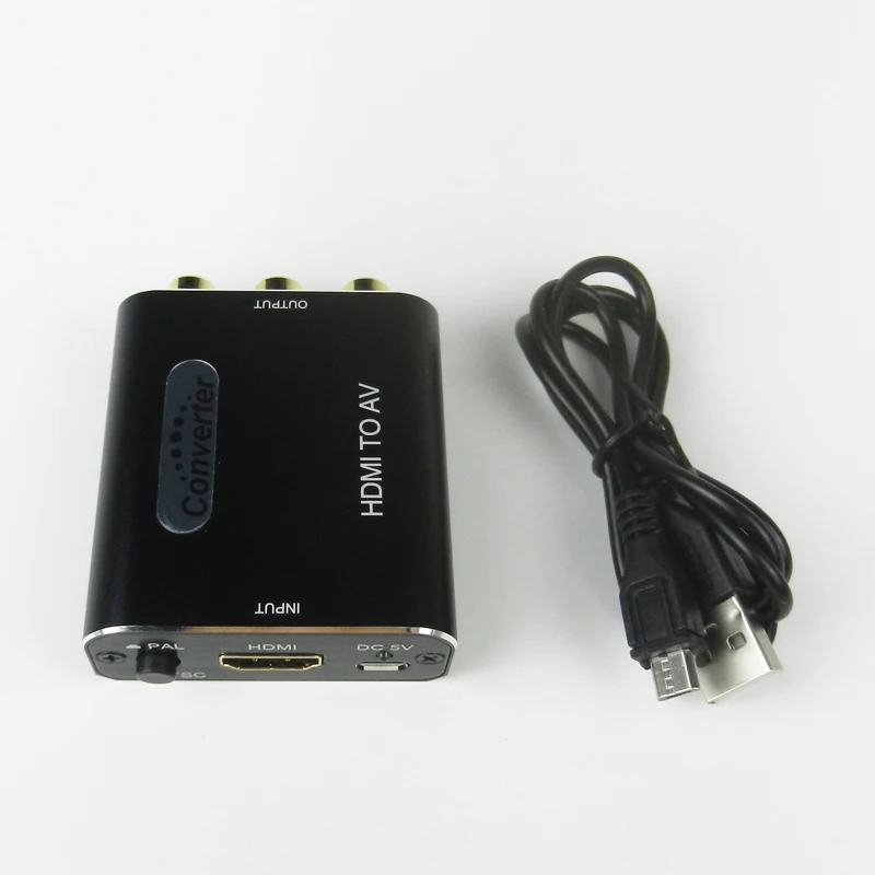 High quality 1080p black mini av converter to hdmi rca cvbs adapter converter HDMI TO AV Adapter video output adapter