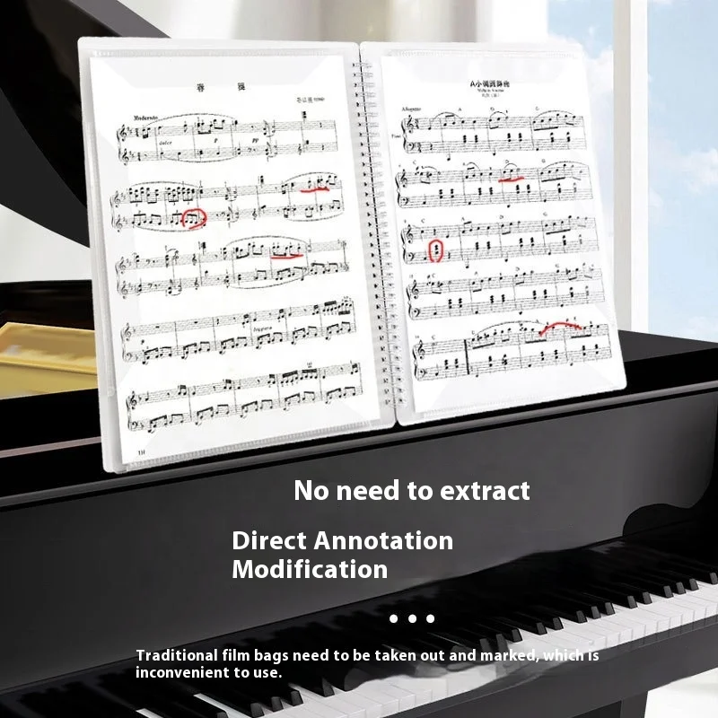 A4 Sheet Music Folder Spectrum Clip Non-Reflective Can Be Modified Transparent Insert Piano Score Subfishing soft bait binder