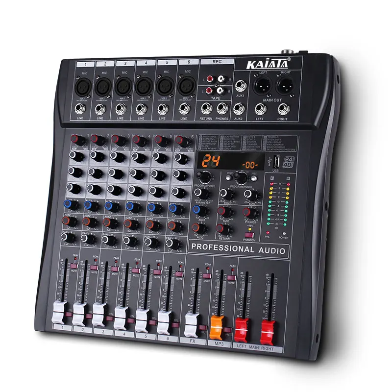 KAIKA RX6- 6 k Audio Mixer 6 channel  digitale  dj controller/audio console mixer