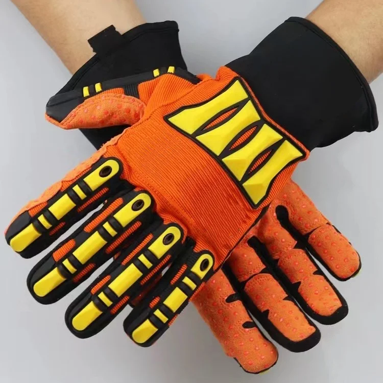 Wholesale customized construction high dexterity tpr anti impact mechanic heavy duty safety protective labor work gloves
