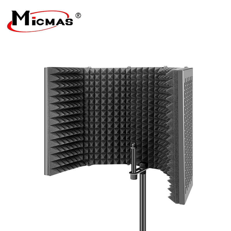 2021 Hot Sale 5 Doors Metal Soundproof Microphone Isolation Shield