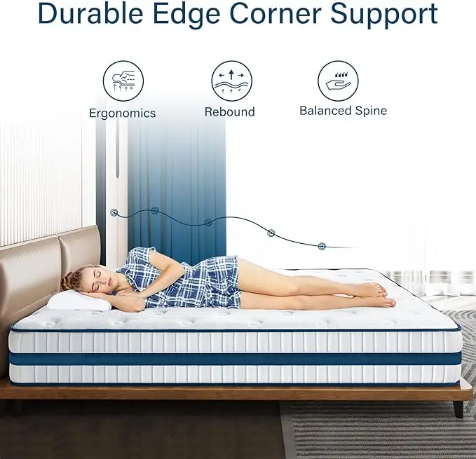 Single Spring Mattress with Air Buffer Spring Gel Memory Foam Mattresses Bedroom Furniture Support Medium Memory Foam Firm