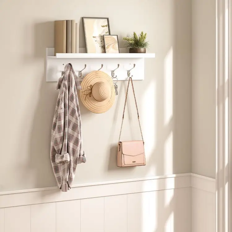 Wholesale Wall Mounted Coat Racks, HOOBRO Brand Wall Mount Coat Rack for Clothes Hat Organizer, Coat Stand with Hooks on Wall