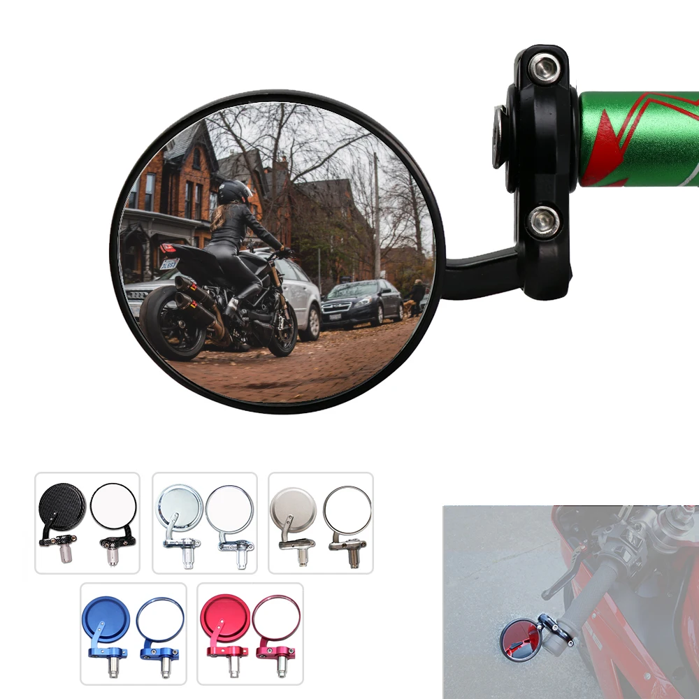 
Cafe Racer 2Pcs Aluminum Black sliver 22mm Retro hand bar adjustable motorcycle rear bar end mirror motorcycle for moto espejo 