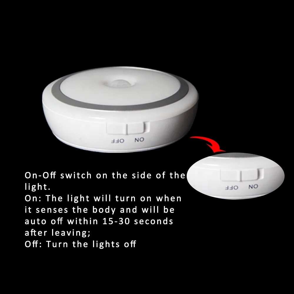 Home Decor plastic White Night Low Moq Motion Sensor Black Light Led Candle