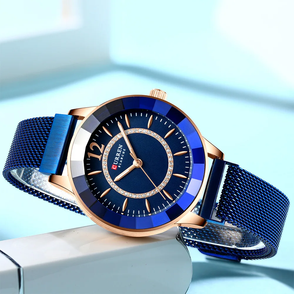 Curren C9066L Ladies Magnet Mesh Band Fashion Diamond Watches with stock watch made in China