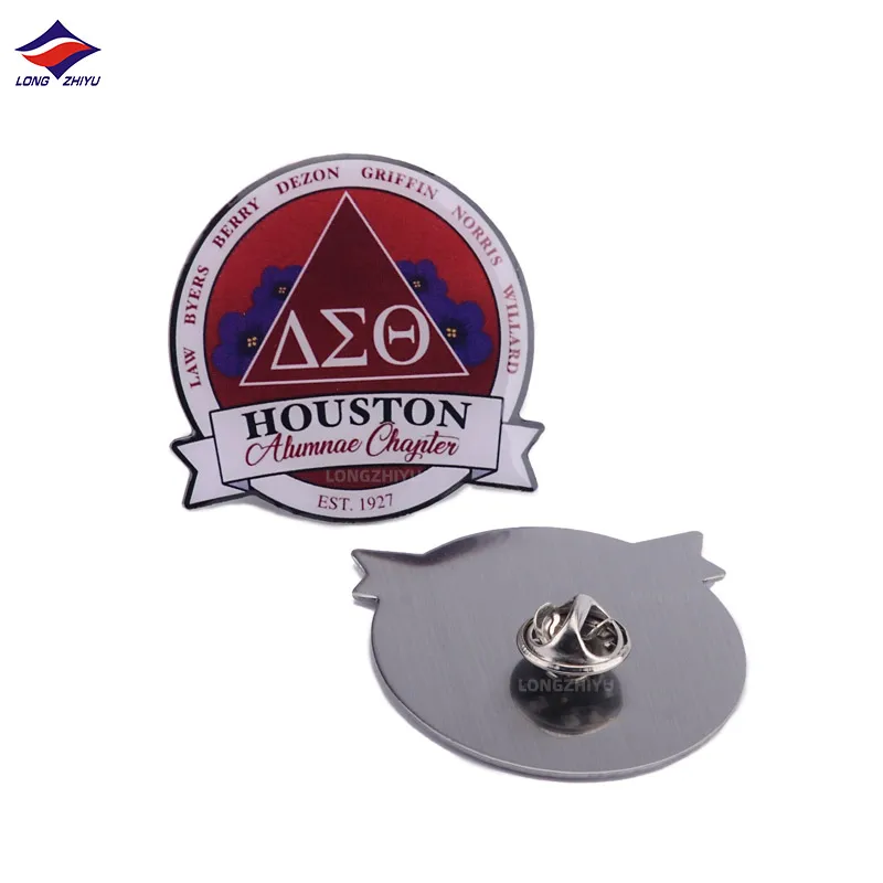 Longzhiyu high quality metal badges maker professional custom uv printed badges pin wholesale cute animal logo pins