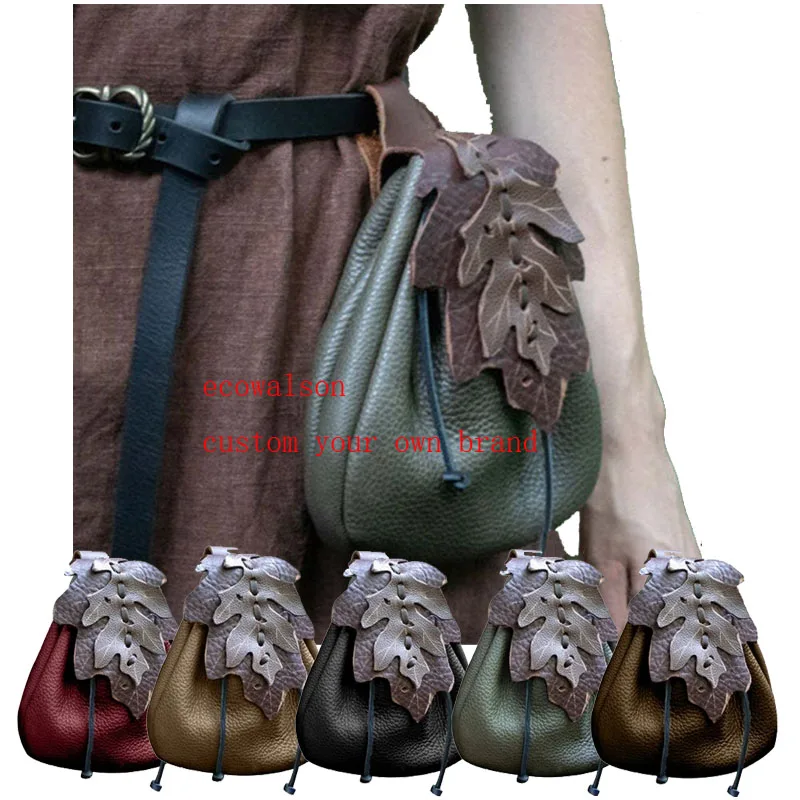 ecowalson   Renaissance Belt Pouch Leather Pouch Steampunk Waist Bag Medieval Leather Belt Pouch Fanny Pack Hip Vintage Belt Bag