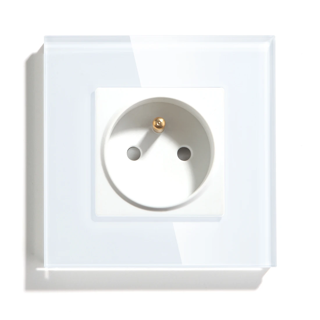 MVAVA French Standard Socket French plug FR Outlet with Single Crystal Glass Frame Panel Wall Socket
