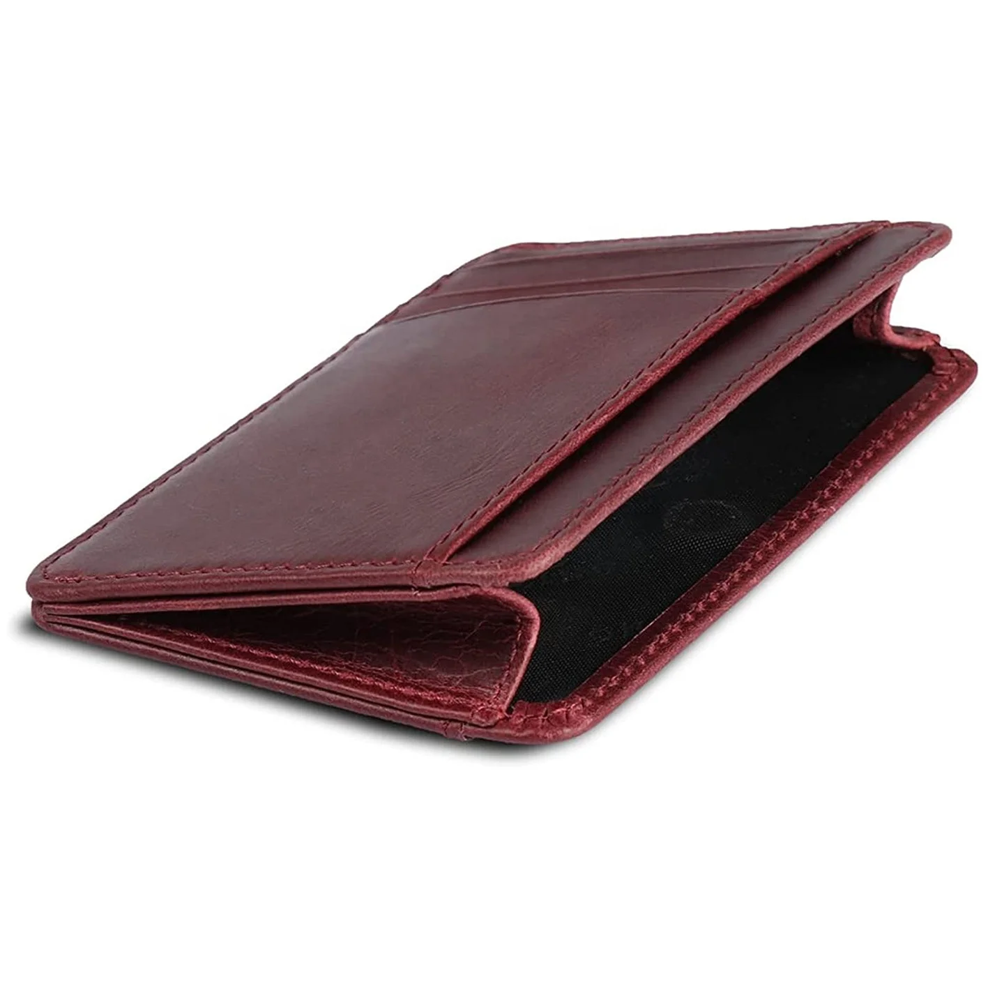 Wholesale Custom Logo Genuine PU Leather Thin Minimalist Front Pocket Wallet Men Purse Rfid Blocking Slim Wallet