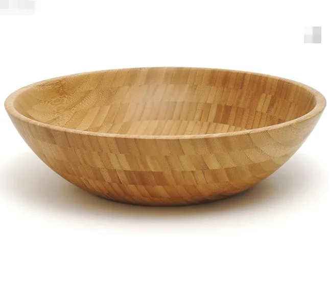 Solid Hot-sale Bamboo Wood Salad Bowl Bamboo Bowl