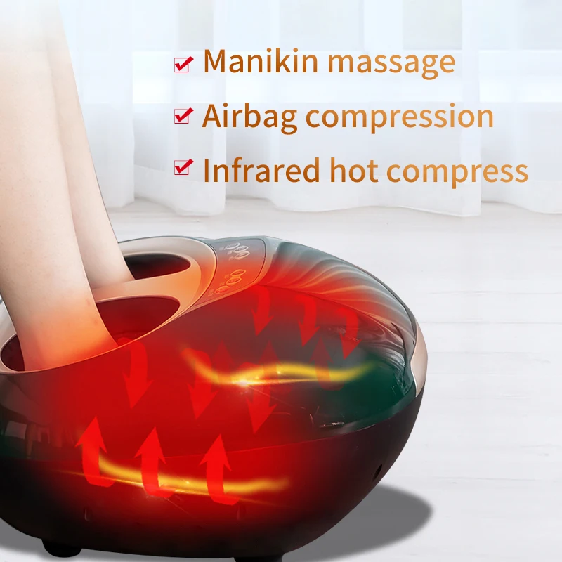 3D Electric Airbags Roller Vibrating Foot Massage Machine Shiatsu Kneading With Air Pressure And Heating Foot Massage