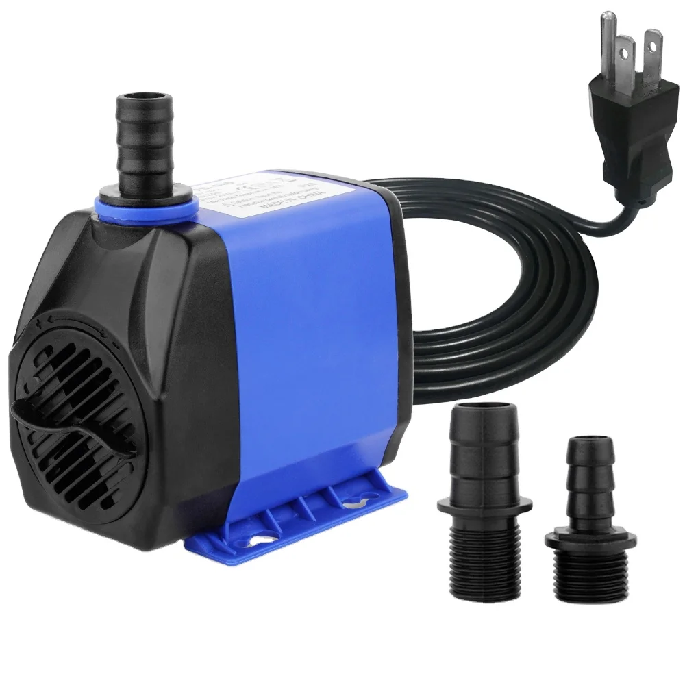 Blue Electric Fountain Pump For Fish Pond , Adjustable Flow Pond Pump