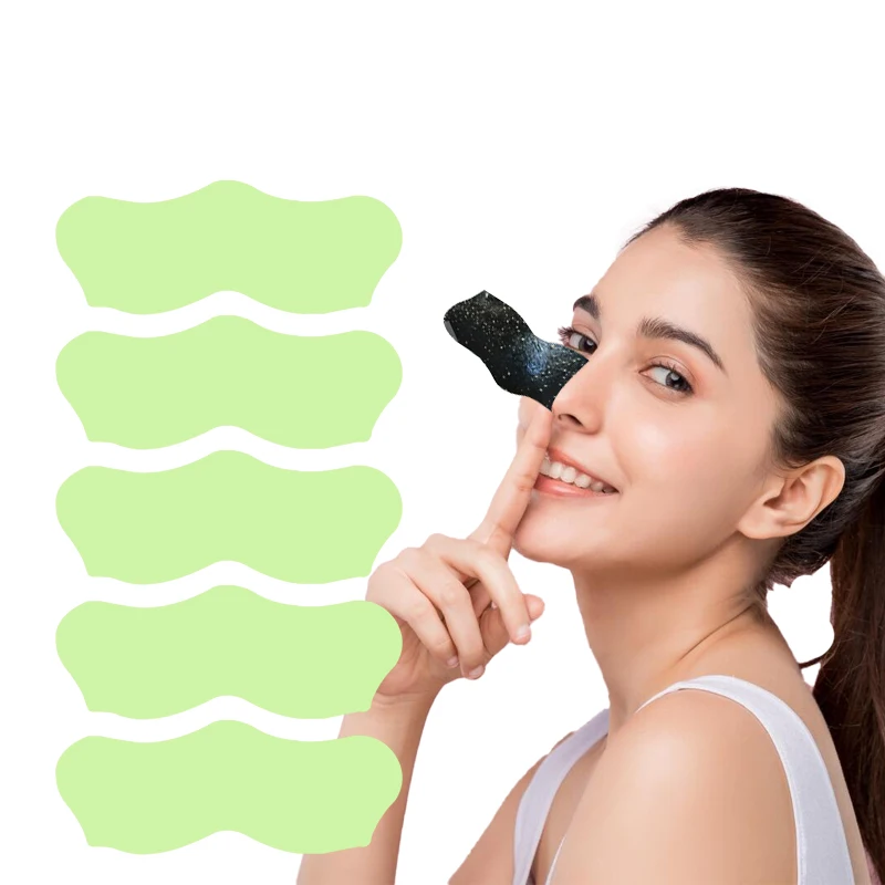 Dear She Private Label Peel-Off Pore Shrink Skin Care Green Tea Aloe Blackhead Remover Help Cleansing Nose Strips Mask Patch