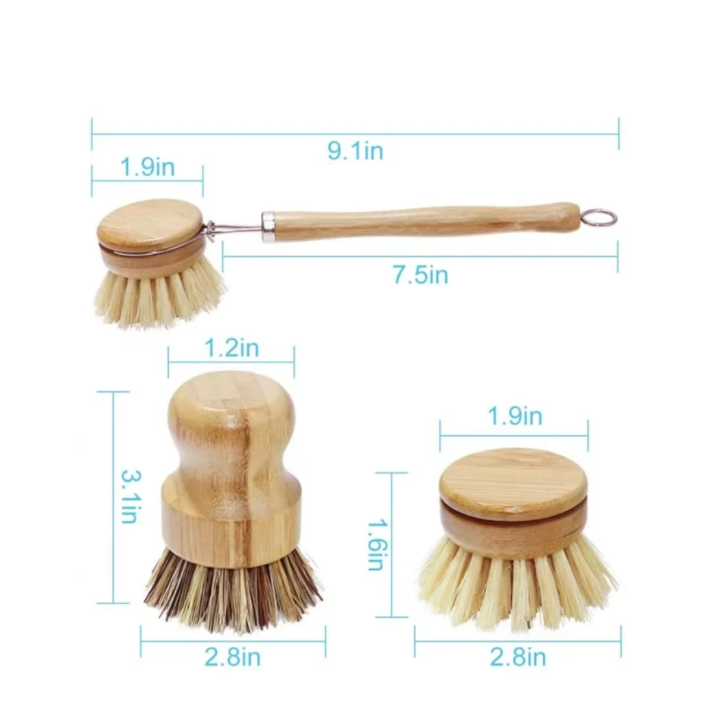 Manufacturer replaceable electric cleaning dish kitchen brushes head handle willy bottle crevice wooden bamboo dishwashing  brus