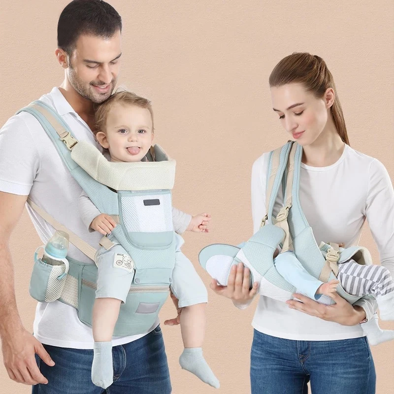2021 best organic cotton baby carrier with Lumbar Support hipseat baby front pack carrier