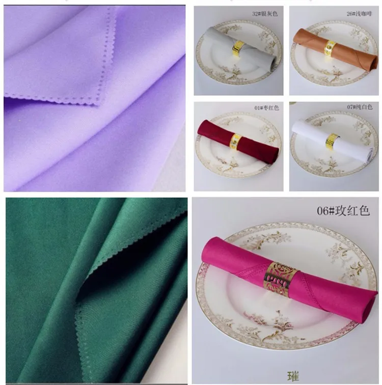 Polyester Fabric Colors Table Cloth Napkin Dinner For Hotel Wedding Restaurant Table Supplies