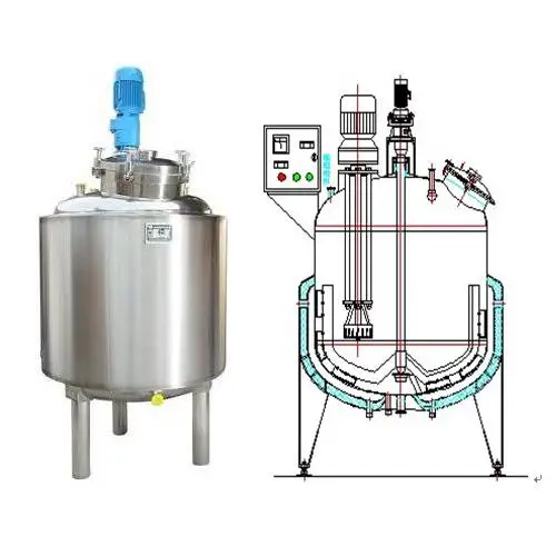 Milk chocolate acid pesticide liquid vacuum mixing machine tank with heating element