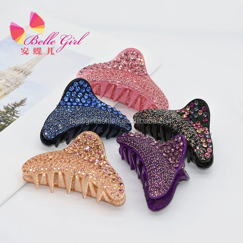 Bellegirl высокого качества с украшением в виде кристаллов заколки для волос ацетат со стразами женские коготь