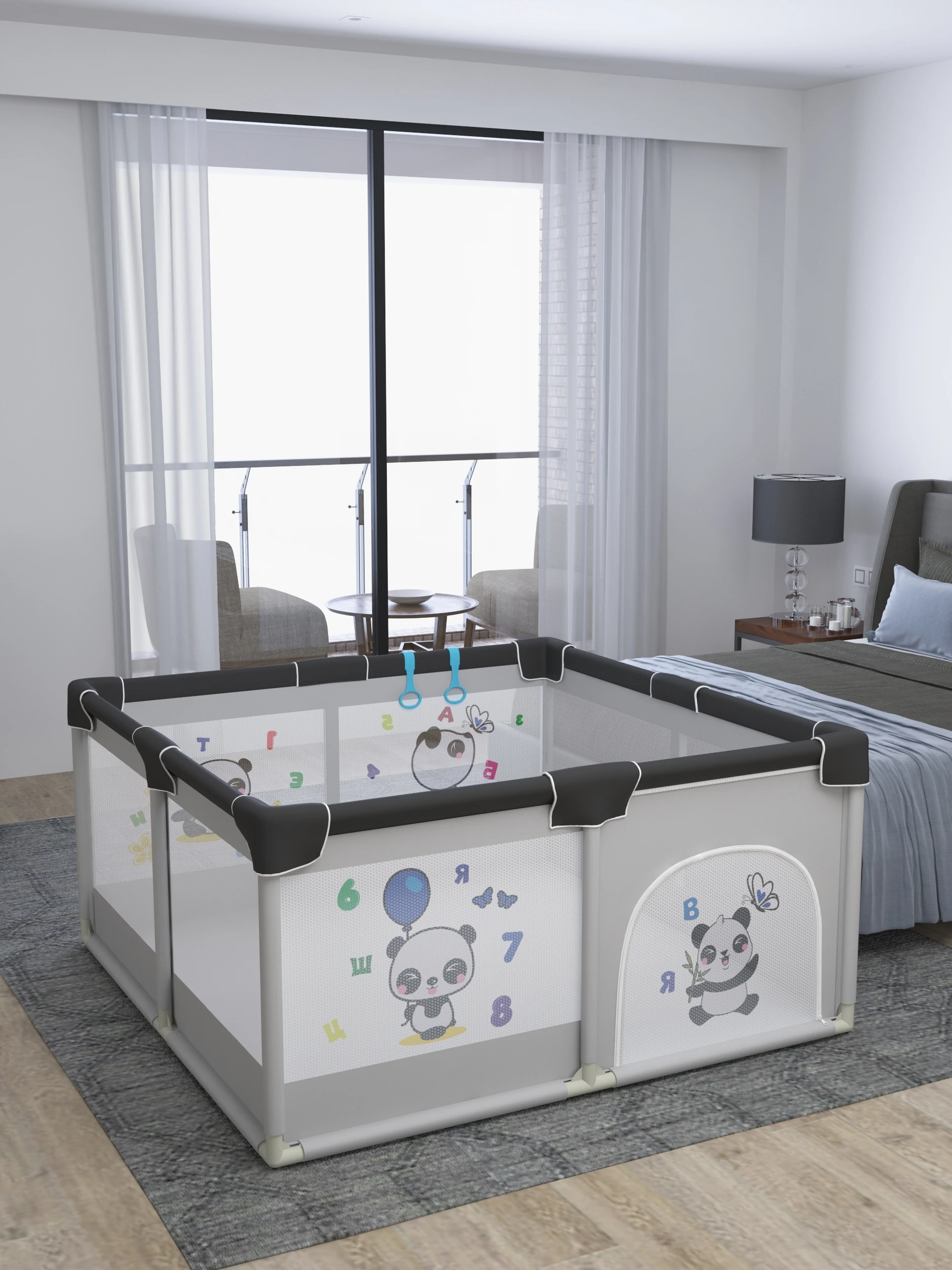 Cartoon Toy Style Fabric Baby Playpens Removable Folding Game Park Fence