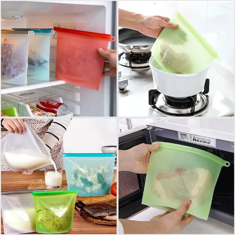 Reusable Silicone Food Freezer Sandwich Storage Bag Preservation Bags