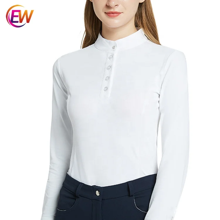 High Quality Dry Fit Fabric Long Sleeve Equestrian Show Shirts