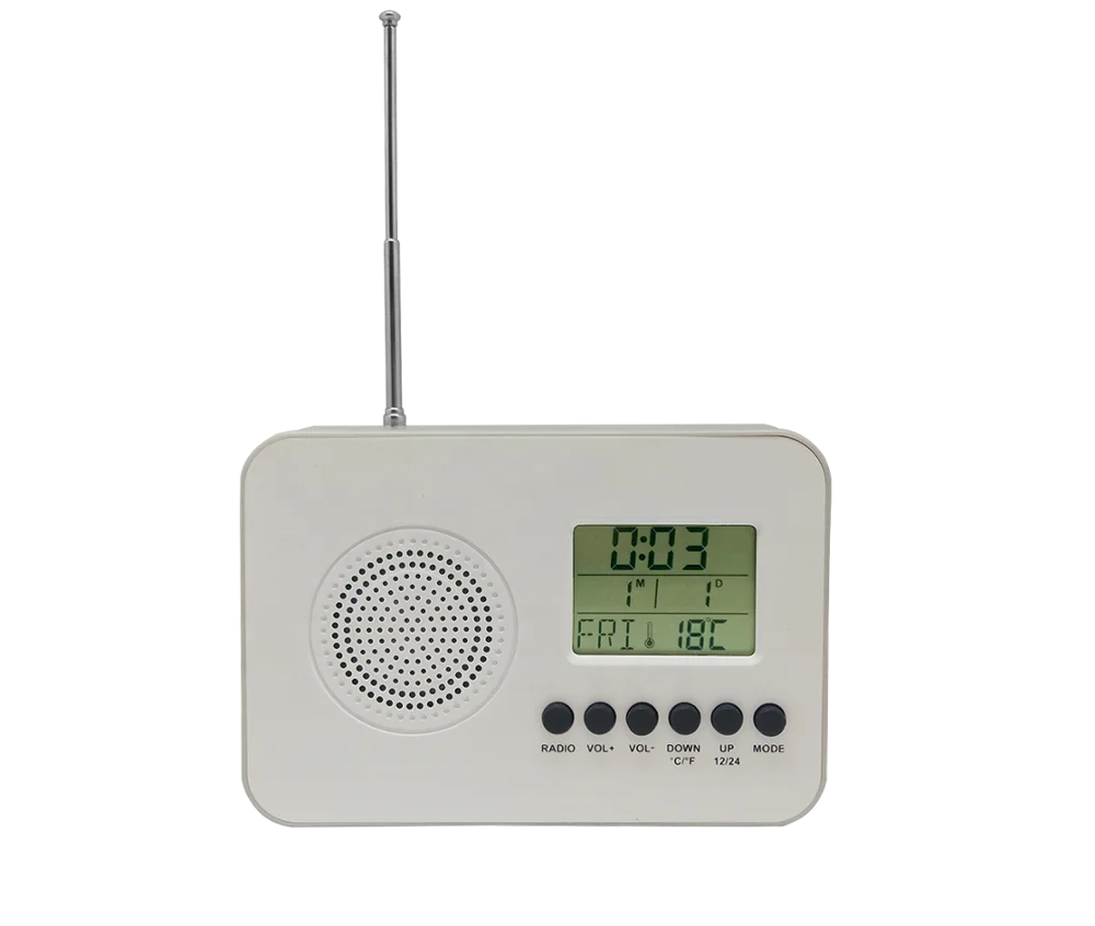 Оптовая продажа, современные прикроватные Цифровые портативные FM-радио часы с дисплеем даты температуры